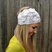 Wide Stretch Lace Headband in Ivory Cream (off white)