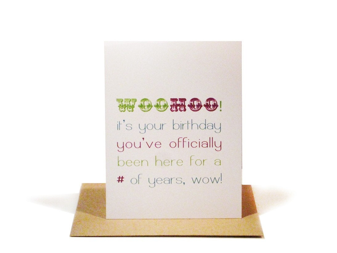 Modern Typography Funny Birthday Card