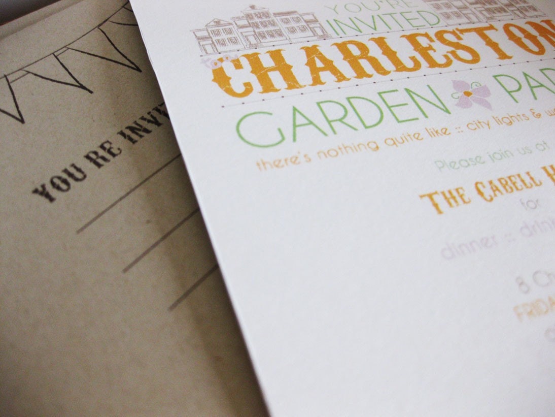 Charleston Garden Party Wedding Invitation