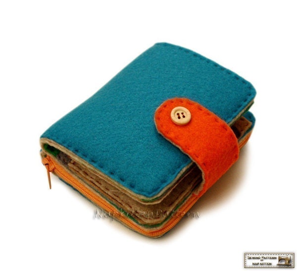 Felt wallet sewing tutorial -- PDF file -- Beginner -- download in email
