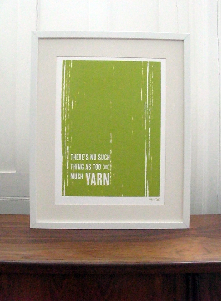 A3 There's no such thing as too much yarn print in green