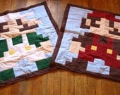 Lil Geek Twins Mario & Luigi Crib Quilts Classic Colors