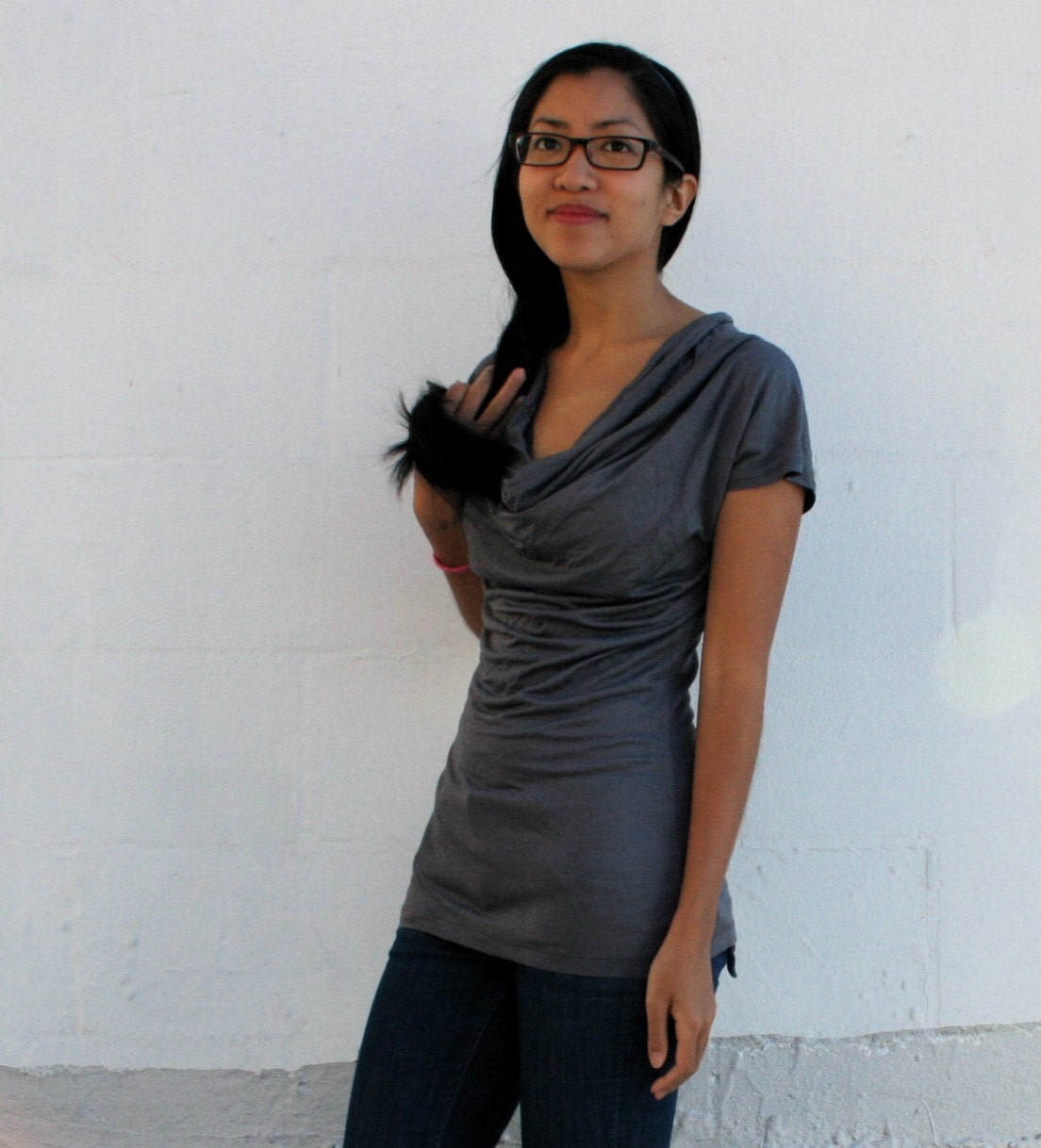 Classic Chic Cowl Neck Jersey Blouse - SARA
