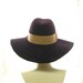 Wide Brim Womens Fedora Hat - Felt Winter Hat - Aubergine Eggplant Purple