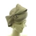 Taupe Cocktail Hat for Women -  Pillbox Hat - Handmade Straw Hat