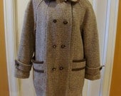 Vintage Brown Tweed Car Coat by Penguin