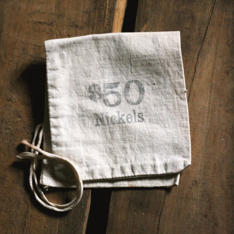 antique coin deposit bag