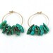 Turquoise Hoop Earrings Turquoise Earrings Gold Hoop Earrings Southwest Jewelry Boho Earrings - Santa Fe