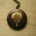 Vintage Hot Air Balloon Locket, Air Balloon Pendant, Unique Necklace, Long Pendant Necklaces, Dark Chain, Two Tone Metal Jewelry