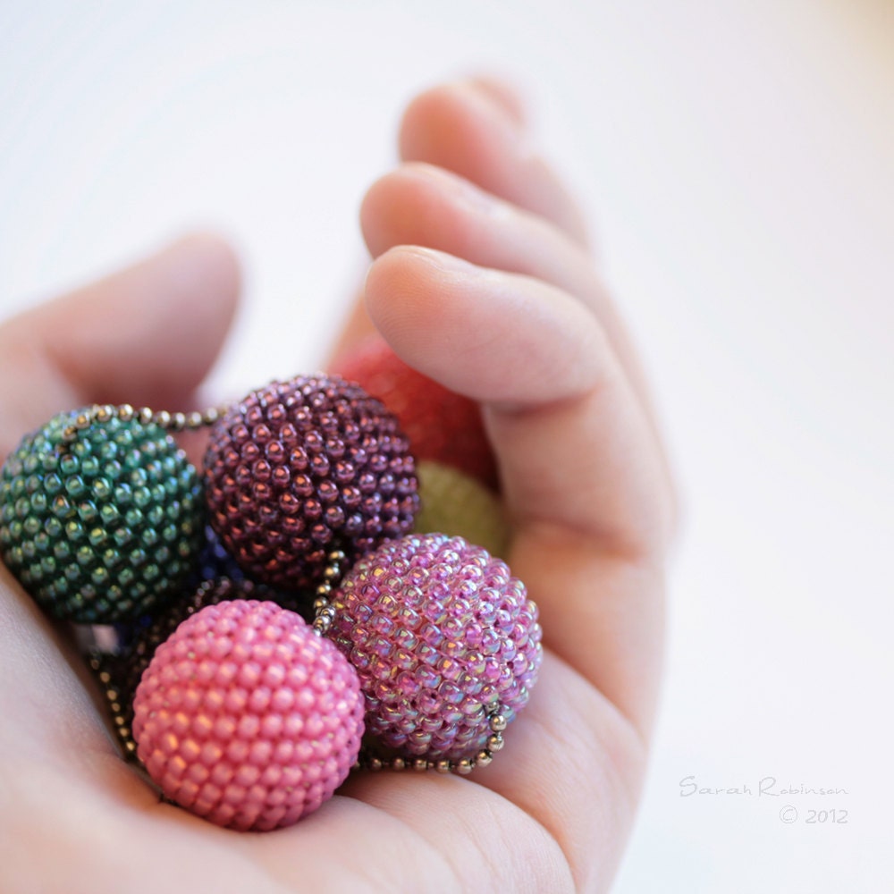 Pink Purple and Multicolored Necklace Beaded Beads