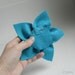 Blue Flower Brooch Big Purple Kanzashi Fabric
