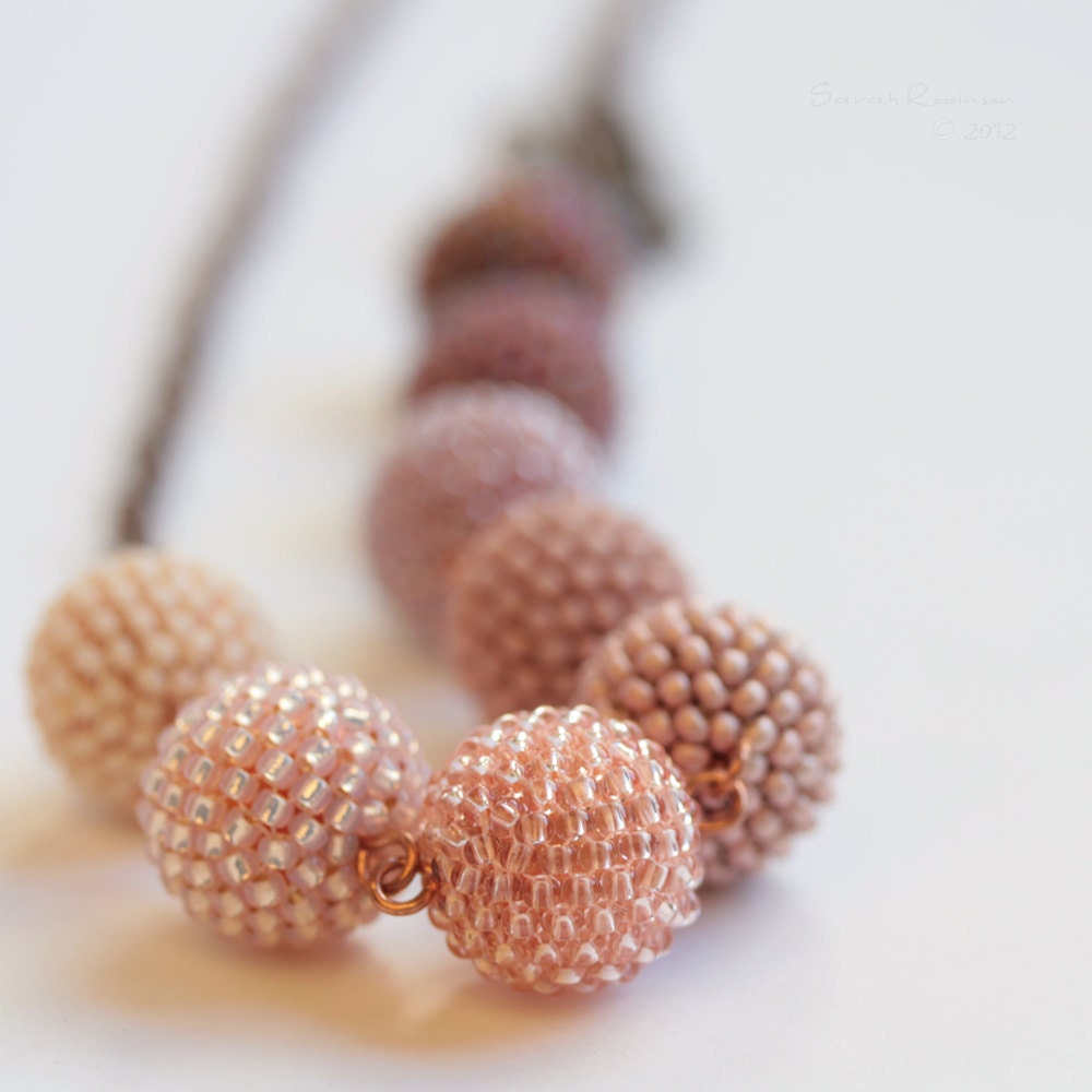 Blush Necklace Beaded Beads Nude