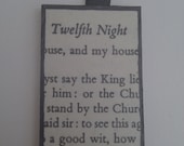 Shakespeare's "Twelfth Night" pendant