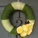 Yarn Wreath Handmade Front Door Spring/Summer - Sunshine 12in