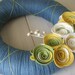 Yarn Wreath Felt Handmade Door Decoration - Cornflower 12in