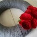 Yarn Wreath Felt Handmade Door Decoration - Classic Romance 12in