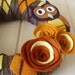 Yarn Wreath Felt Handmade Door Decoration - Argyle Owl 8in