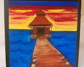 Original Peace Rock Sunset Painting