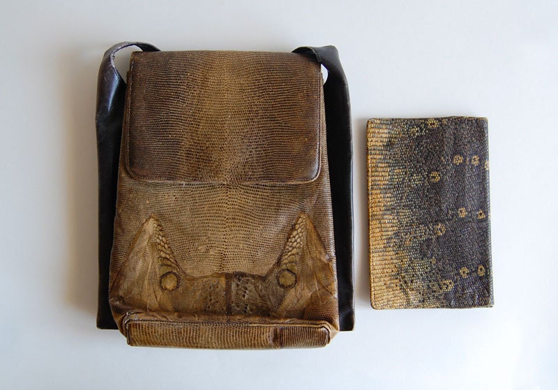 italian vintage 1960's  snake skin bag