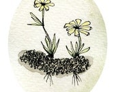 Spring Art Print - Spring Decor - Garden Art - Imaginary Plant wth Flowers and Roots and Soil - Romantic - Cottage Chic