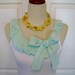 Special Listing Embellished Tank Top with Mint Green Sea Foam Ruffle and Bow