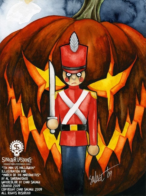 Tin Man vs Halloween Original Painting by Chad Savage