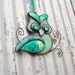 Gorgeous Green, Iridescent Stained Glass Owl
