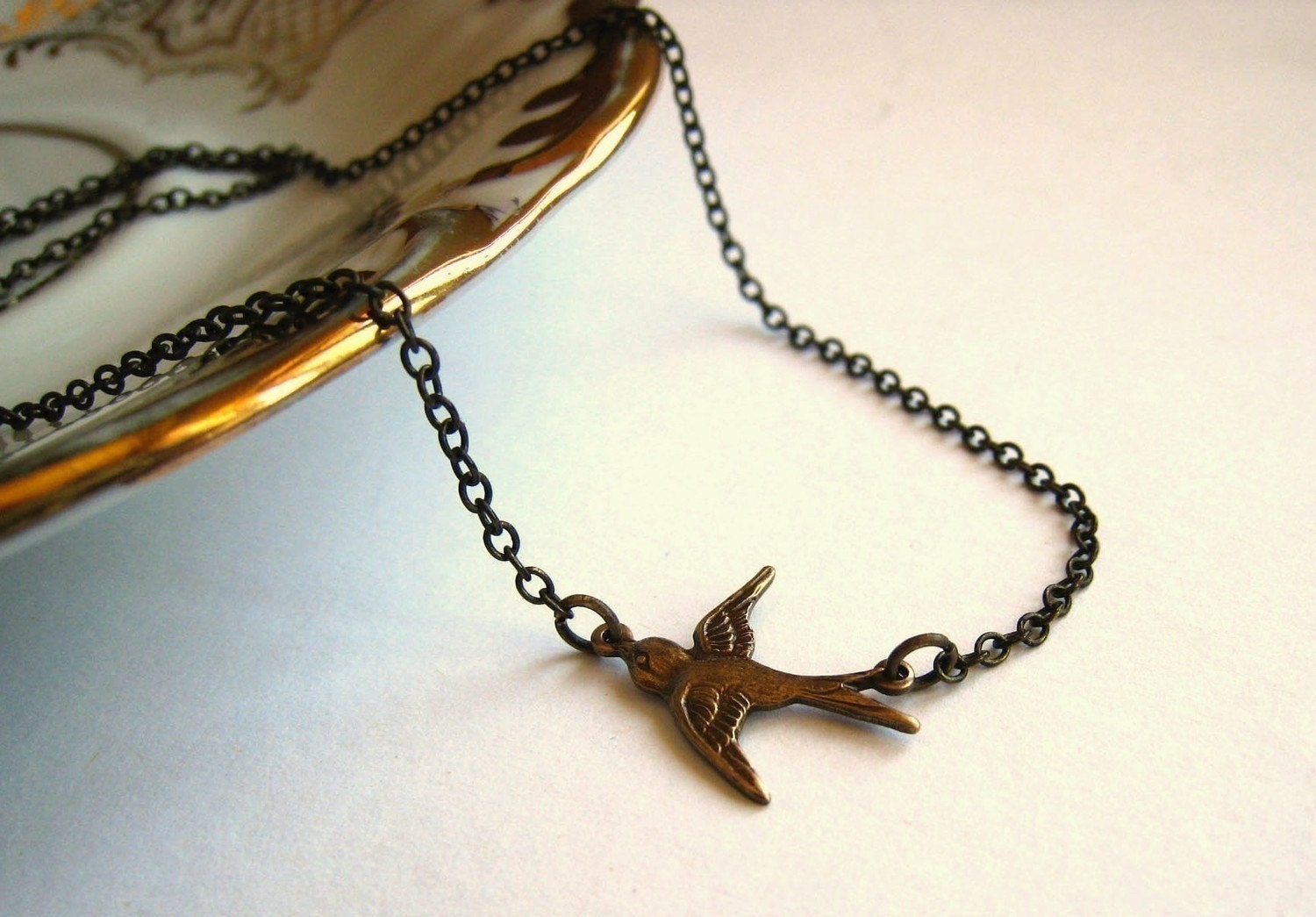 Bird Necklace. Woodland Jewelry. Simple Bird Necklace. Fly Away Home
