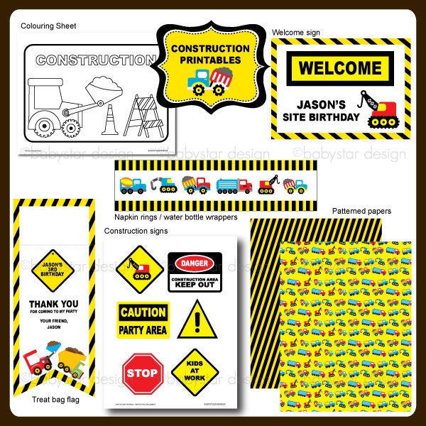 Construction Party Printables