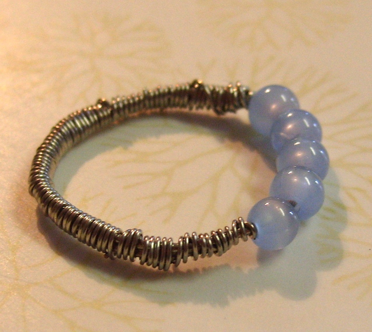 Blue Beaded Ring
