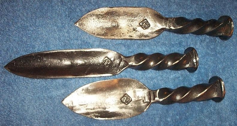 WIDE - The Original  Blacksmith Forged  Railroad Spike Hand Trowel