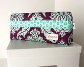 Personalized Cosmetic Makeup Bag - Damask - Made to Order