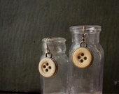 Bare Bones No. 002 - Antique Bone Button Earrings