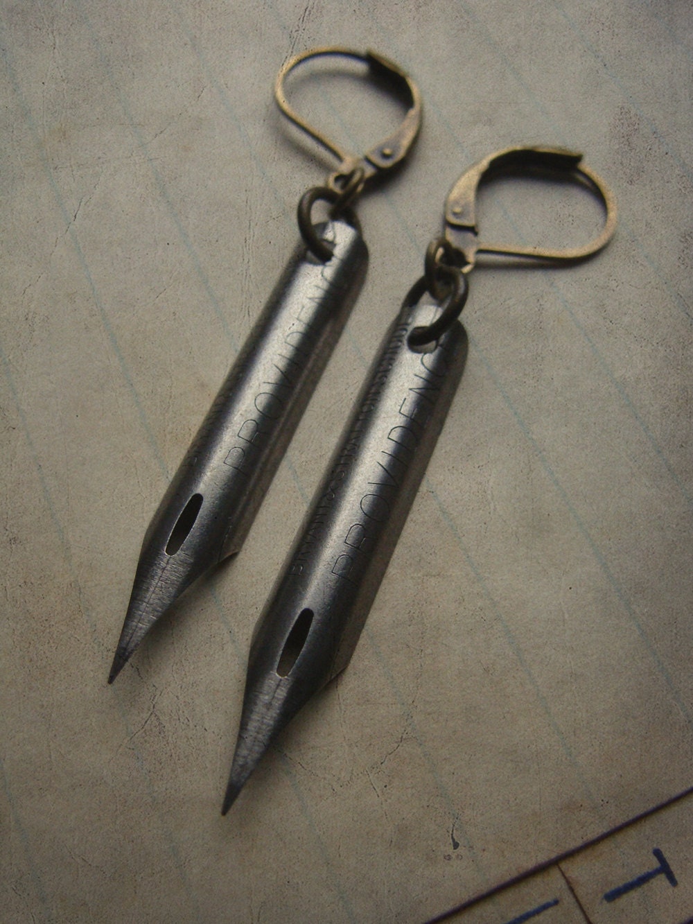 Victorian Pen Nib Earrings - Scribbles No. 017