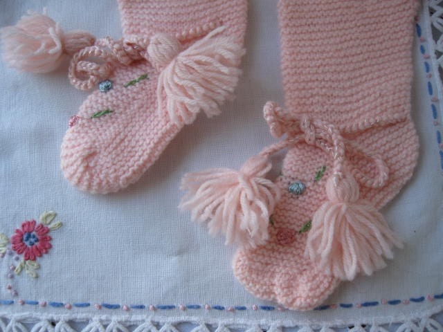 Vintage Baby, Vintage Nursery, Stockings, Leggings, Knit, Embroidered, Handmade, by mailordervintage on etsy