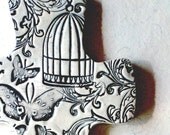Freedom - Ceramic Cross Room Decor - Wall Hanging - Keepsake in Charcoal Grey