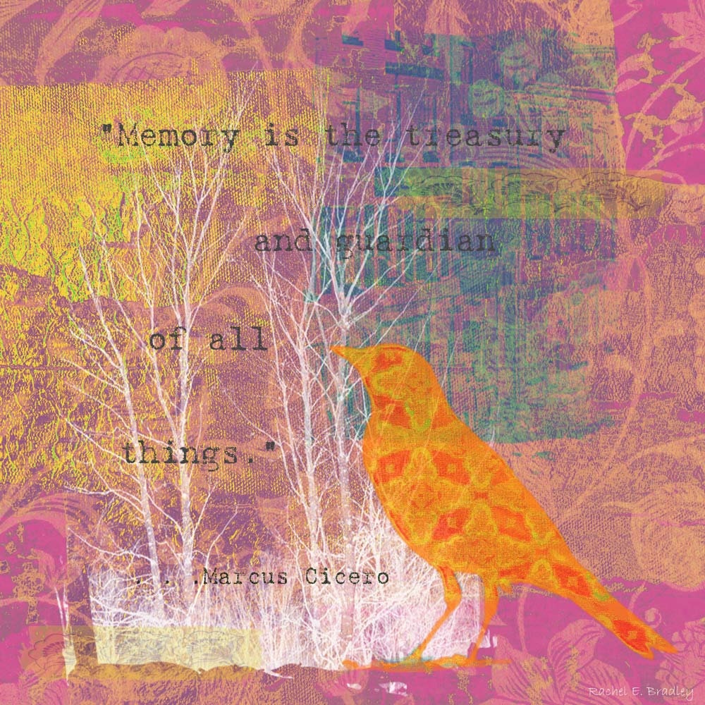 Mixed Media Giclee Print with Crow, Trees, Vintage Photograph, and Inspirational Cicero Quote. Archival Print "The Guardian"