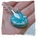 Handmade Colorful Crow Necklace Turquoise Necklace Silhouette Necklace with a Vintage Crow Photograph