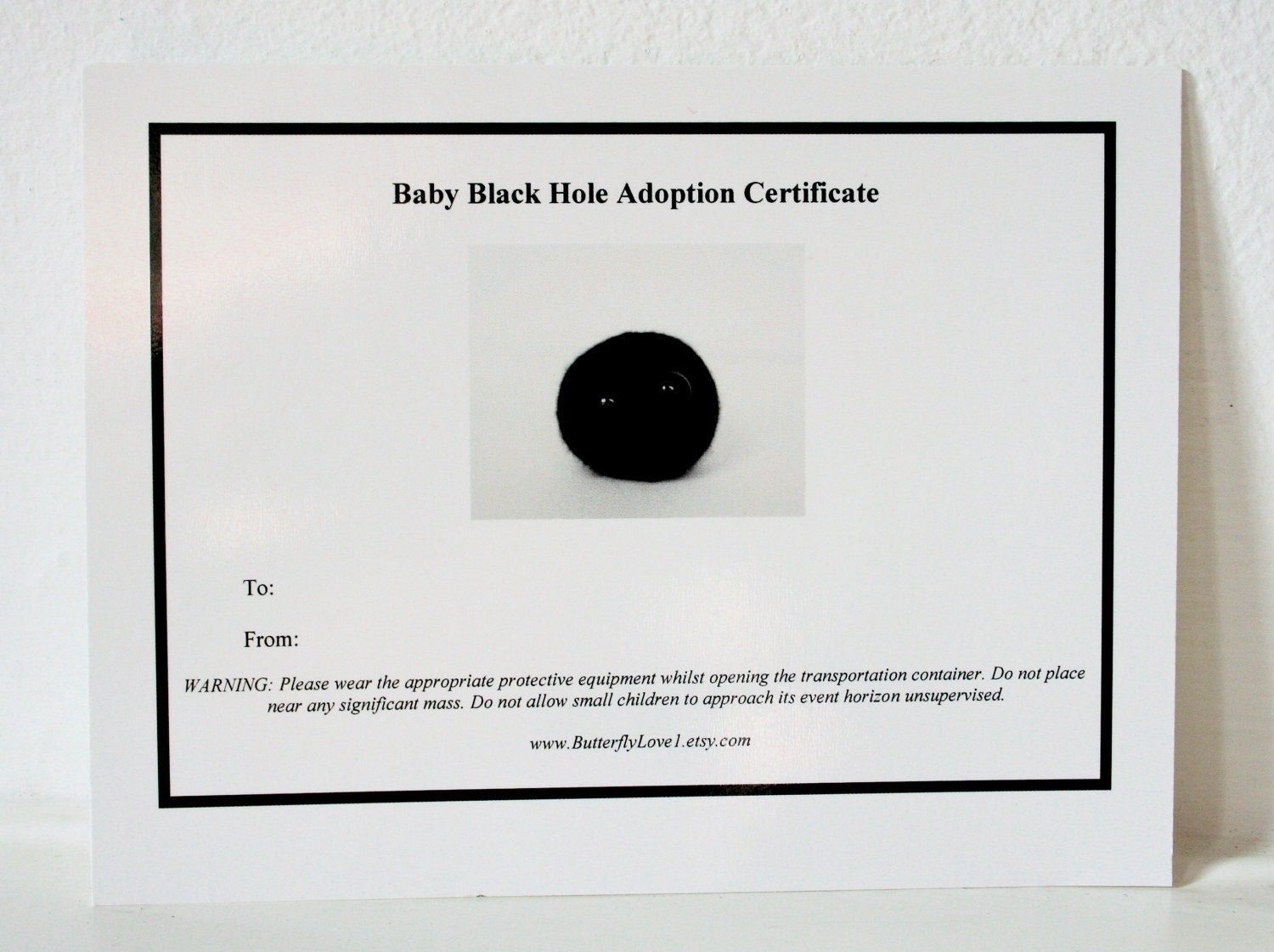 Baby black hole - now with adoption certificate