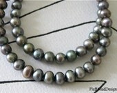 Blue Gray Green Lavender Fresh Water Pearl Sterling Silver Necklace