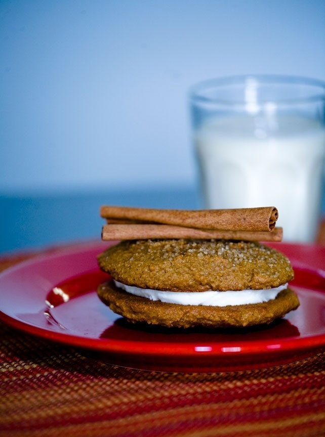 Vegan Gingerbread Whoopie Pies with Vanilla Buttercream