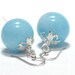 Blue Earrings, Pastel Blue Hand Blown Glass Baby Blue Ocean Sterling Silver Dangle Earrings Summer Fashion Under 25- Sea View