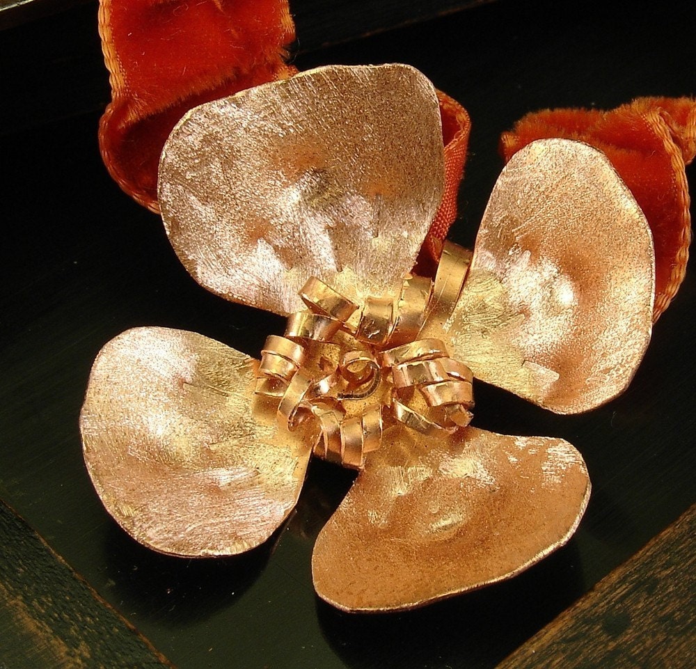 Magnolia in Copper Pendant