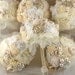 Bridesmaids Brooch Bouquets Wedding Bouquet  in Champagne and Ivory