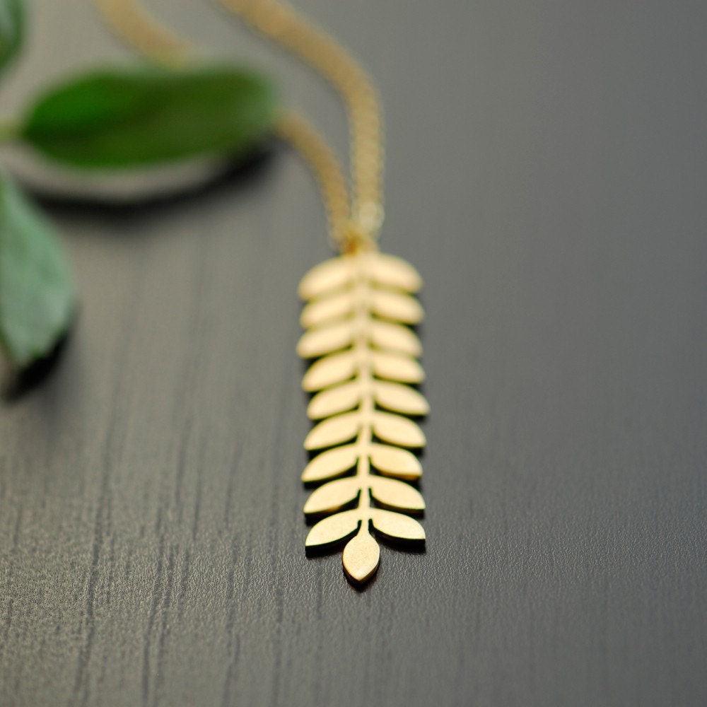 Vine necklace . Gold filled chain