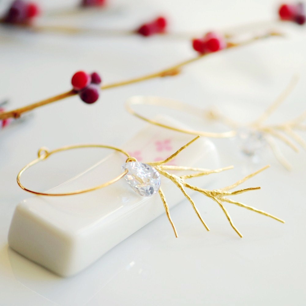 First snow . pine earrings