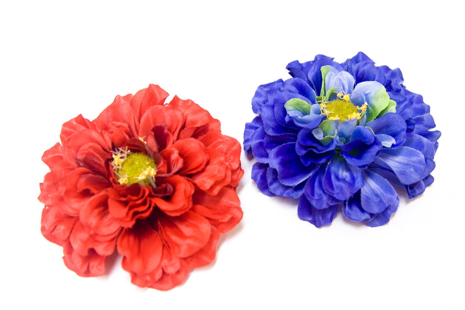 Daily Deal - 50% off - Photography Prop Perfect Portrait Large Zinnia Flower Hair Clip, Cream White, Green, Purple
