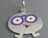 sterling silver monster pendant