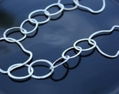 Brushed Silver Necklace - Long Chain - Layering Necklace