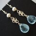 Blue Aquamarine Drop Earrings - Sterling Silver